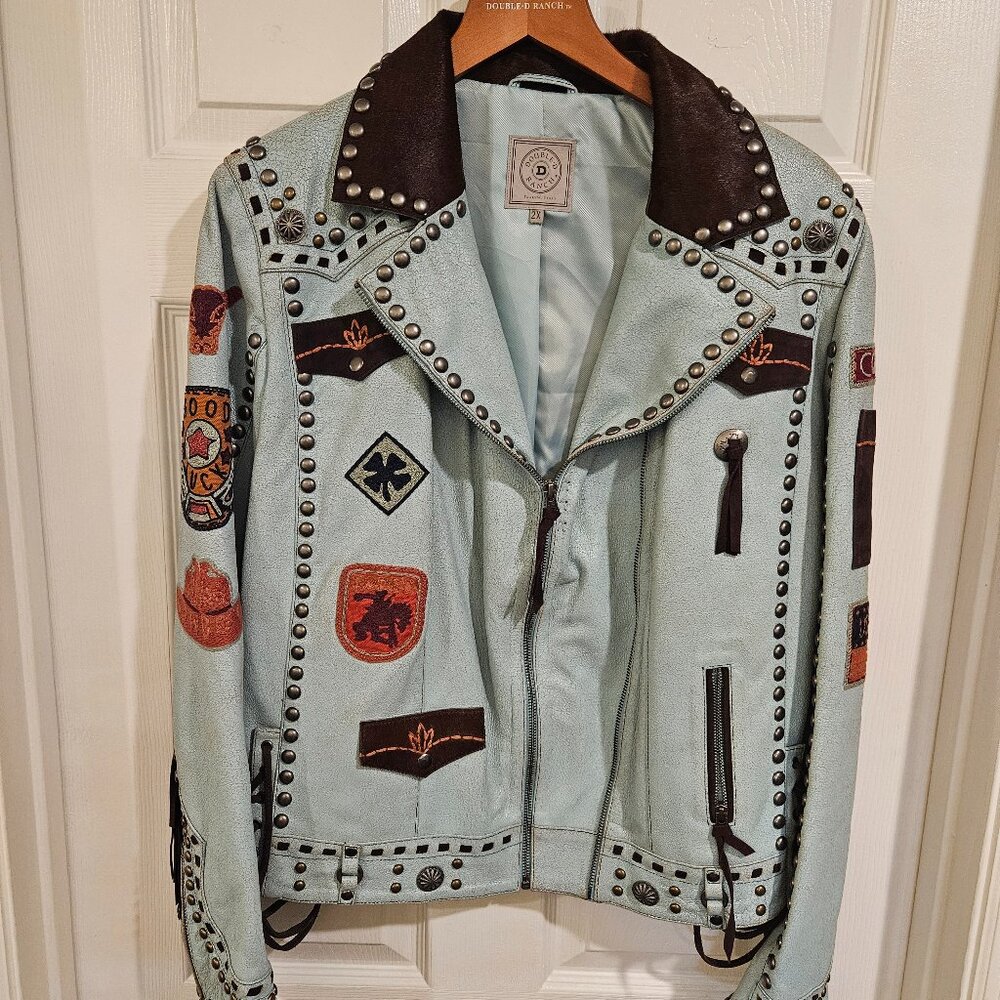 Double D Ranch Naila's Saddle Leather Jacket Size 2X